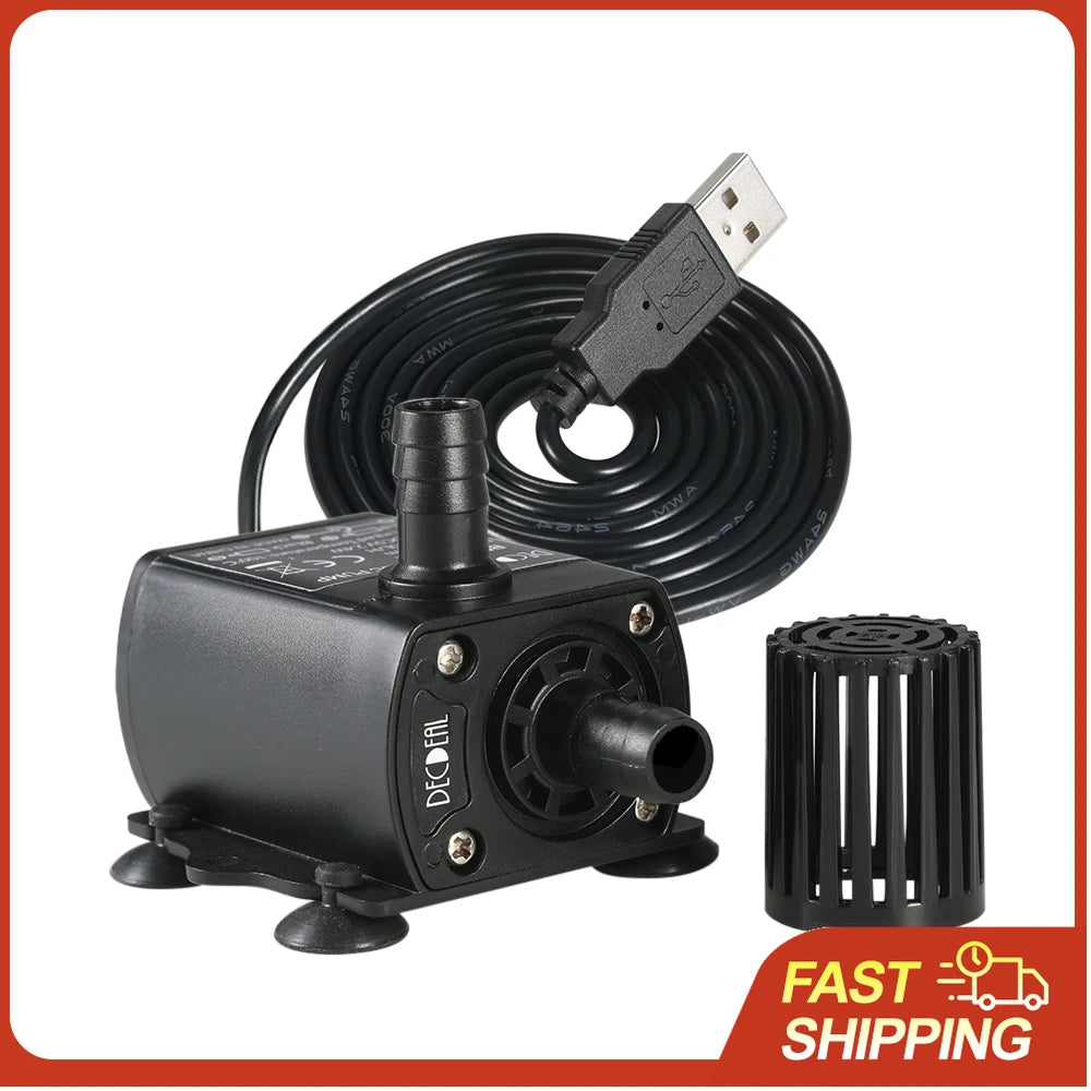 Mini Submersible Brushless Water Pump USB DC5V 300L/H IP68 for Aquarium Fountain Car Cooling Computer Water Circulation System