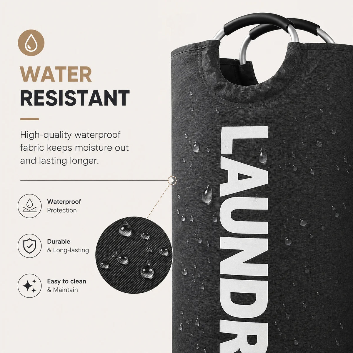 2 Pack 115L Extra Large Laundry Hamper, Foldable Laundry Basket with Soft Padded Handles, Freestanding Collapsible Laundry Bag for Clothes Storage, Bedroom, Bathroom, Dorm & Laundry Room