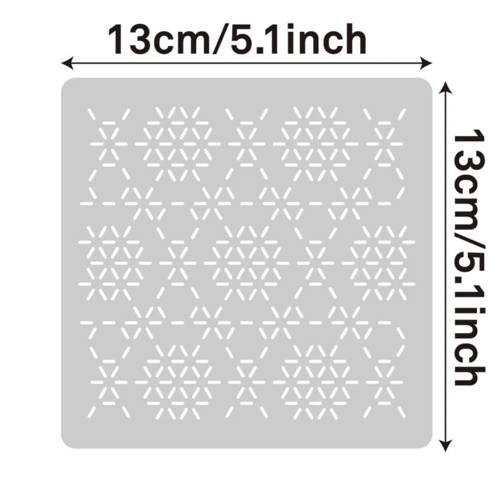 8/9/24/32Pcs Sashiko Embroidery Templates DIY Embroidery Patterns Geometric Line Quilting Template Reusable Sewing Stencils