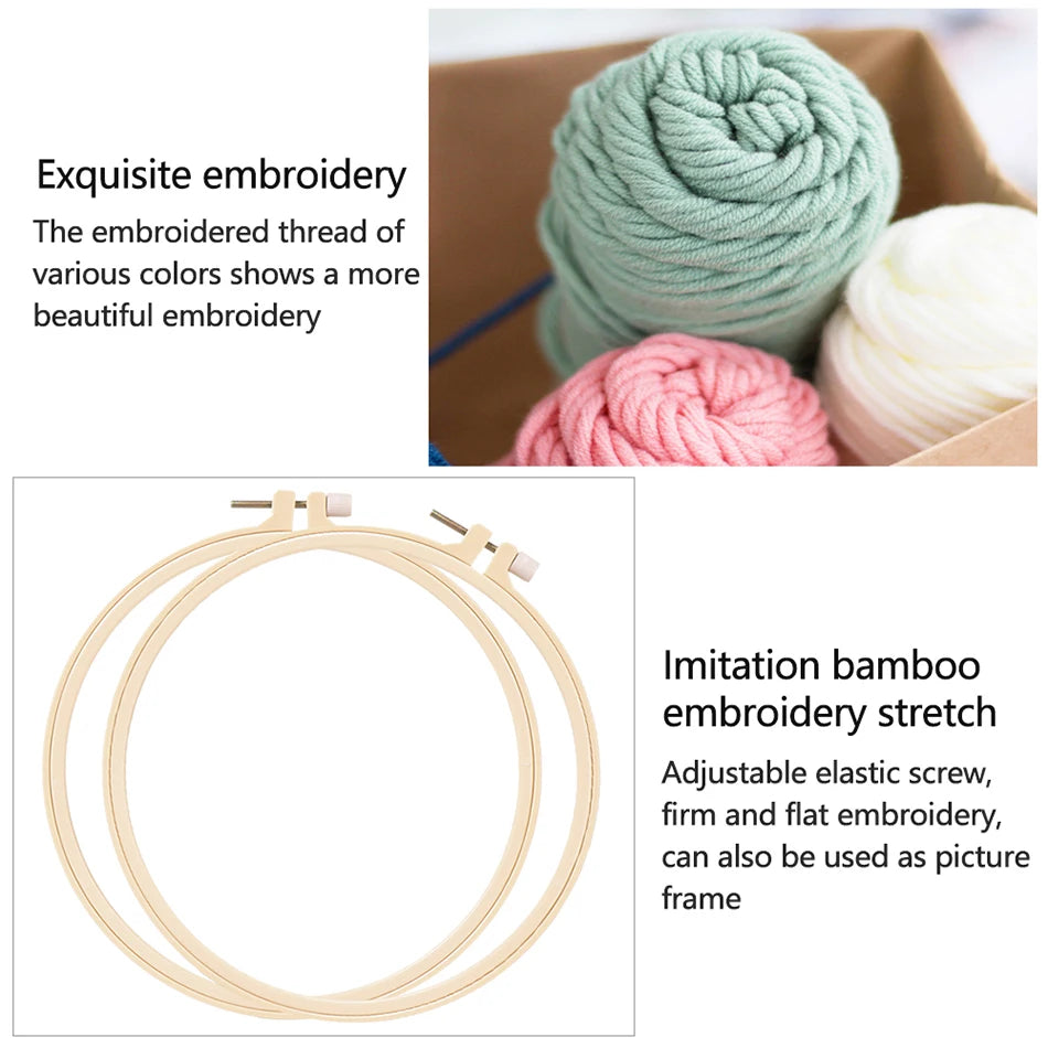 Punch Needle Embroidery Kit for Adults Beginners DIY Embroidery Frame Craft Supplies Rug Tufting Including Yarns Hoop Tools Art
