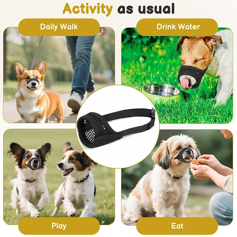 1PC Mesh Muzzle For Short Snout And Small Medium Dogs Anti-Biting, Focus On Brachycephalic Dogs Like Chihuahua Pomeranian