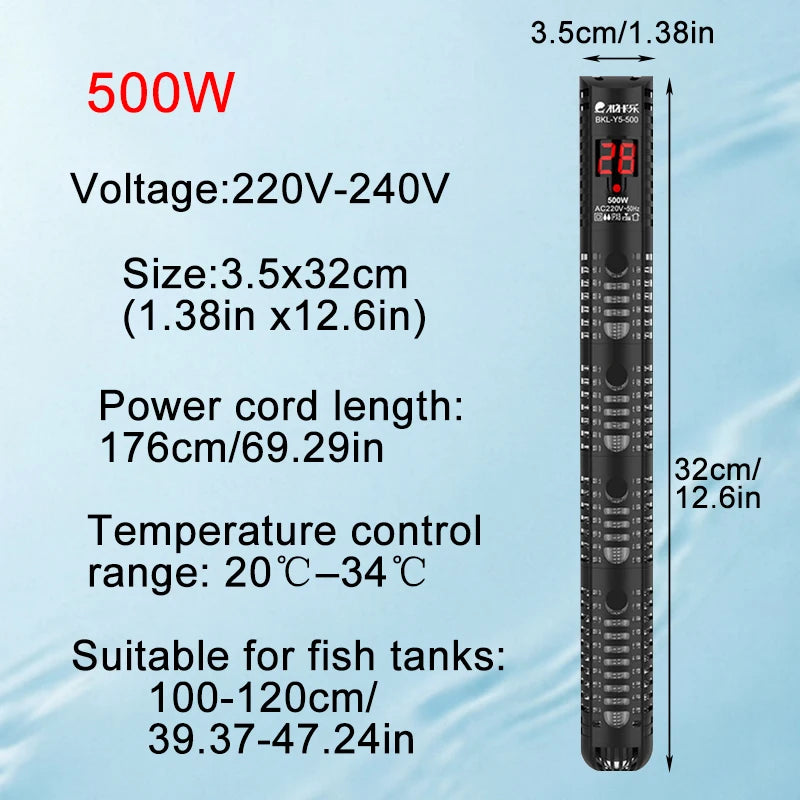 Aquarium Heater, Auto Thermostat Heater, Explosion-Proof Glass Heater, Small Aquarium Digital Display Heater