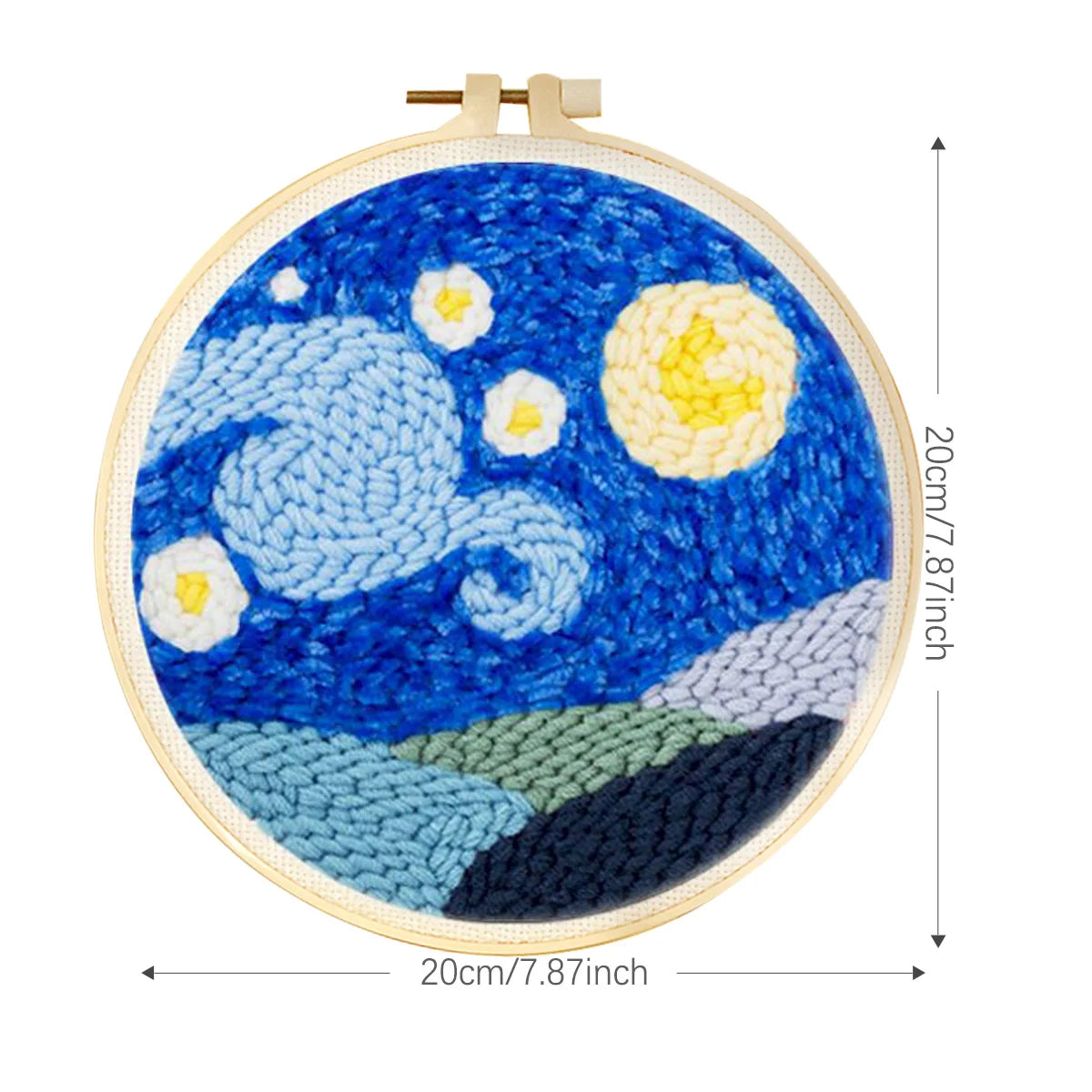 Punch Needle Embroidery Kit for Adults Beginners DIY Embroidery Frame Craft Supplies Rug Tufting Including Yarns Hoop Tools Art