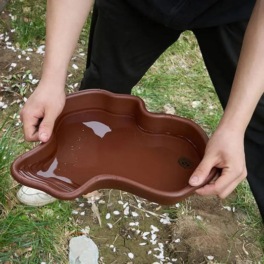Turtle Feeding Dish Reptile Bathing Pool With Ramp And Basking terrace Aquarium Ornament For Turtle, Bearded Dragon ﻿
