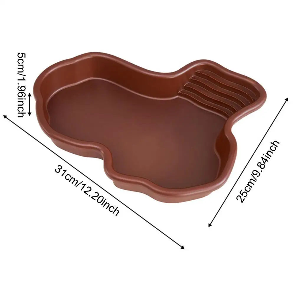 Turtle Feeding Dish Reptile Bathing Pool With Ramp And Basking terrace Aquarium Ornament For Turtle, Bearded Dragon ﻿