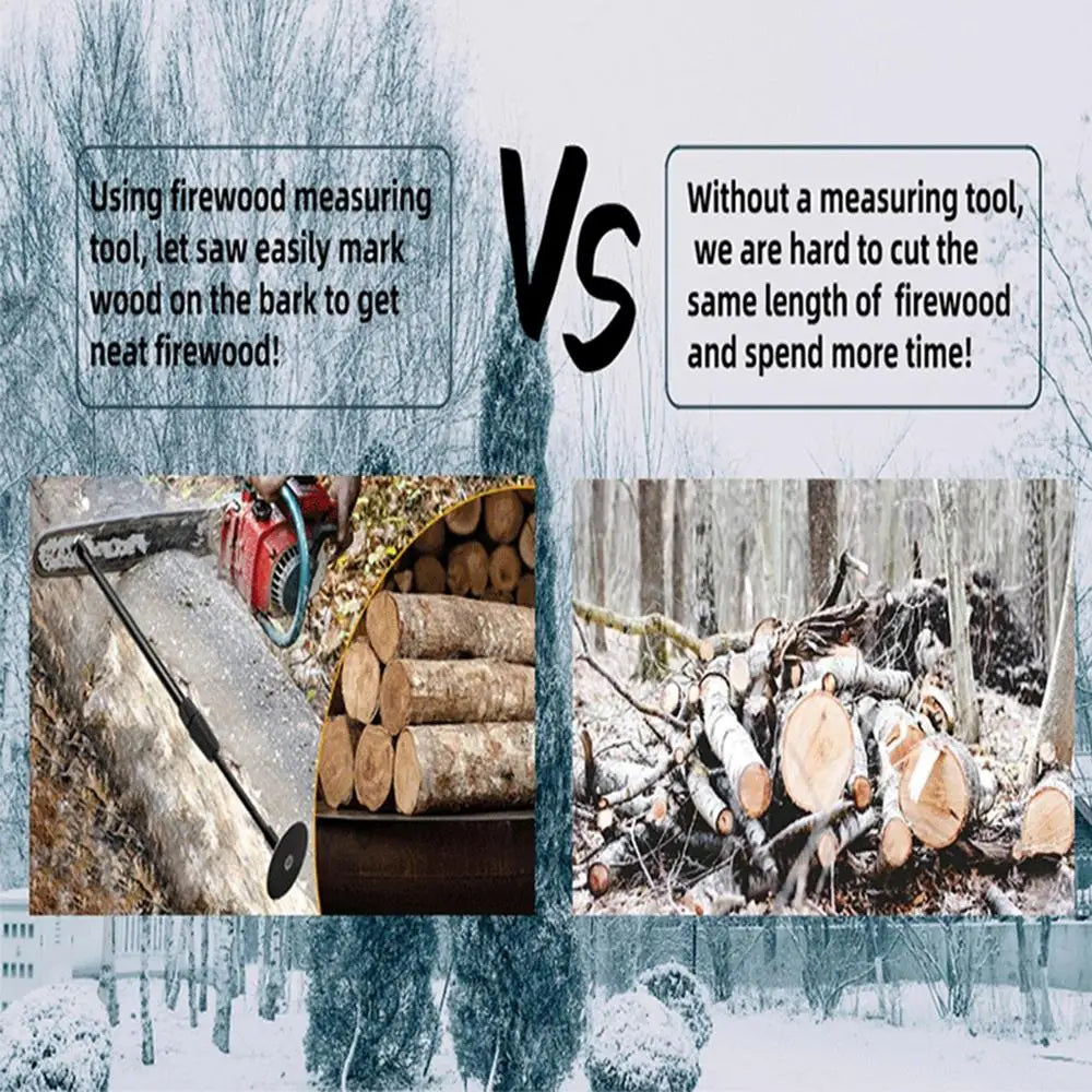 Firewood Measuring Tool Adjustable Magnetic Firewood Measuring Rod with Telescopic Shaft Firewood Gauge Attaches to Chainsaw Bar