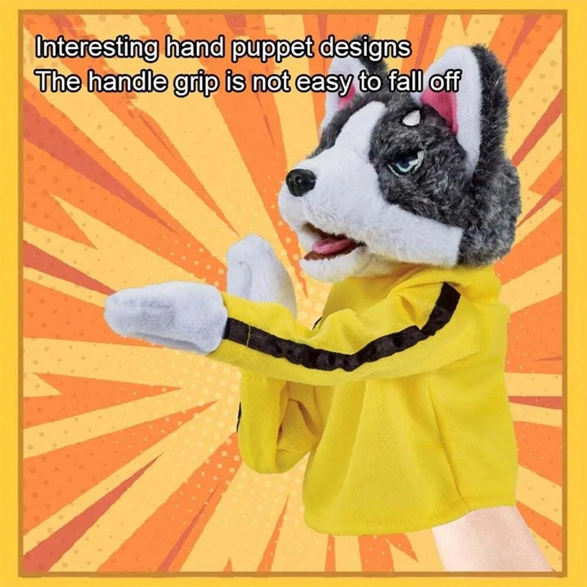 Boxing Interactive Toy Husky Glove Doll Interactive Puppy Plush Toy with Sound Effects Funny Cat Toys for All Cats Dogs and Kids