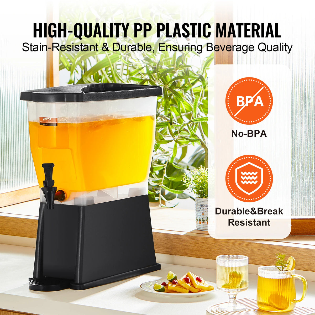 SucceBuy Beverage Dispenser 3 Gallon Drink Dispenser for Parties Plastic Juice Dispenser w/ Stand Spigot Lid Iced Tea Dispenser