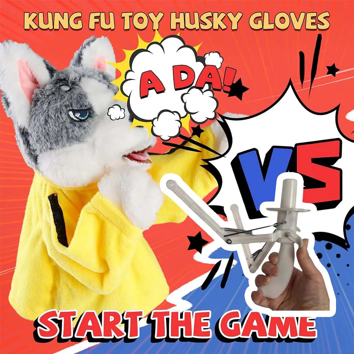 Boxing Interactive Toy Husky Glove Doll Interactive Puppy Plush Toy with Sound Effects Funny Cat Toys for All Cats Dogs and Kids