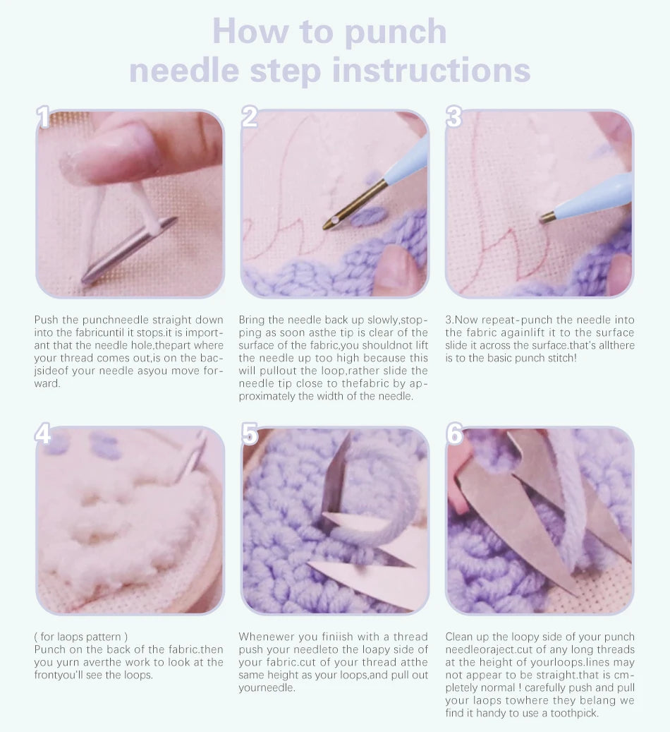 Punch Needle Embroidery Kit for Adults Beginners DIY Embroidery Frame Craft Supplies Rug Tufting Including Yarns Hoop Tools Art
