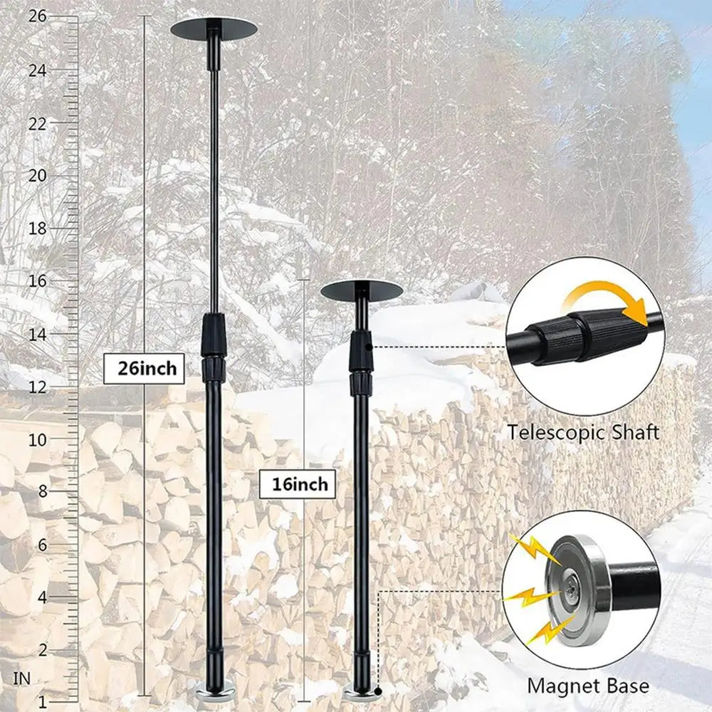 Firewood Measuring Tool Adjustable Magnetic Firewood Measuring Rod with Telescopic Shaft Firewood Gauge Attaches to Chainsaw Bar